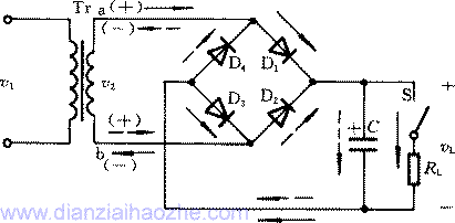 桥式整流电路原理;电感滤波原理;电容滤波原理