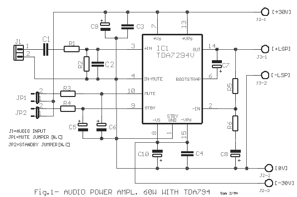 TDA7294音频AB类功率放大器