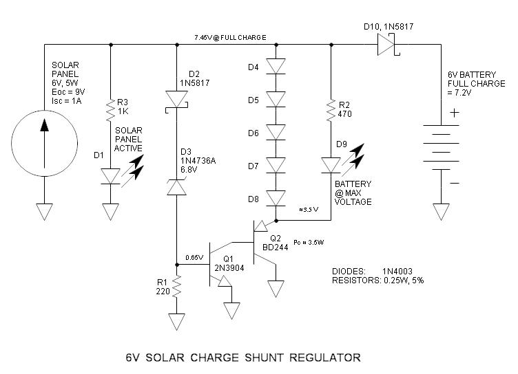6V的并联型太阳能充电控制器