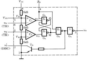 555时基集成电路内部电路图