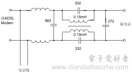 ADSL分频器（分线器）电路图