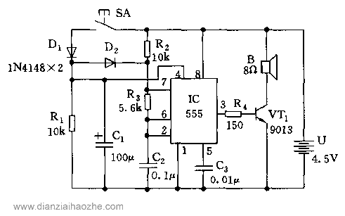 叮咚声门铃电路