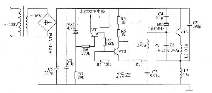 一款简单的超声波雾化器电路