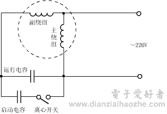 单相双电容电动机接线图