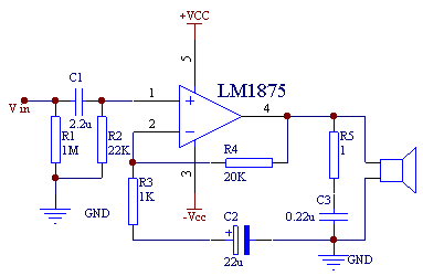 LM1875单电源接法与双电源接法
