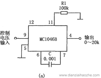 MC1046B构成的压控正弦波振荡电路