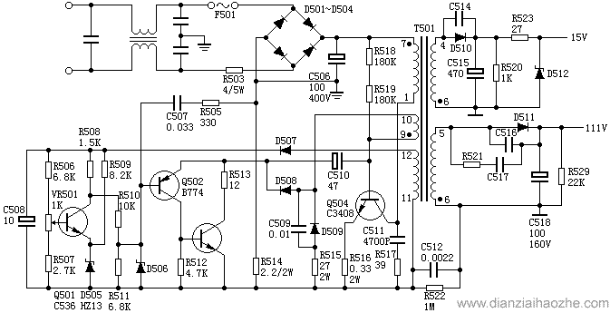 三洋80P开关电源原理图