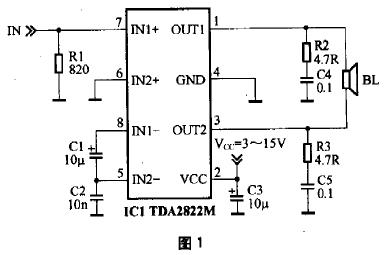 用TDA2822M制作小功率有源音箱