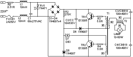 卤素灯电子变压器电路