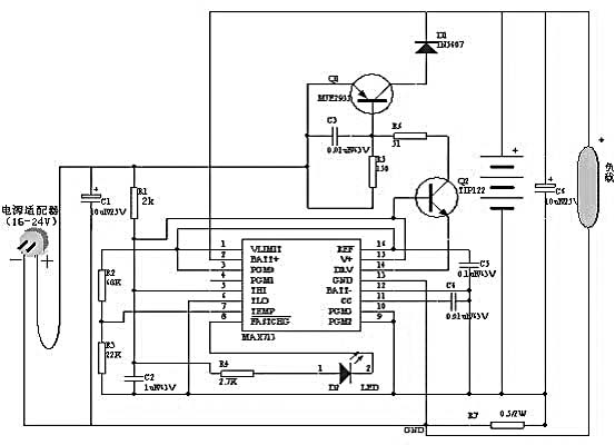 可编程快速充电管理芯片MAX712/ MAX713电路