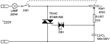 可控硅电子调光器基本电路