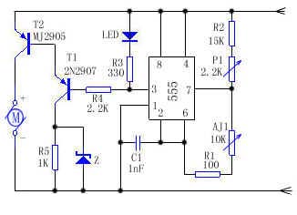 555集成电路控制小直流电机转速