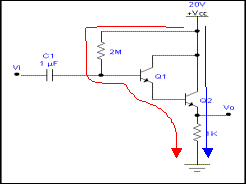 达林顿三极管放大器直流电路分析