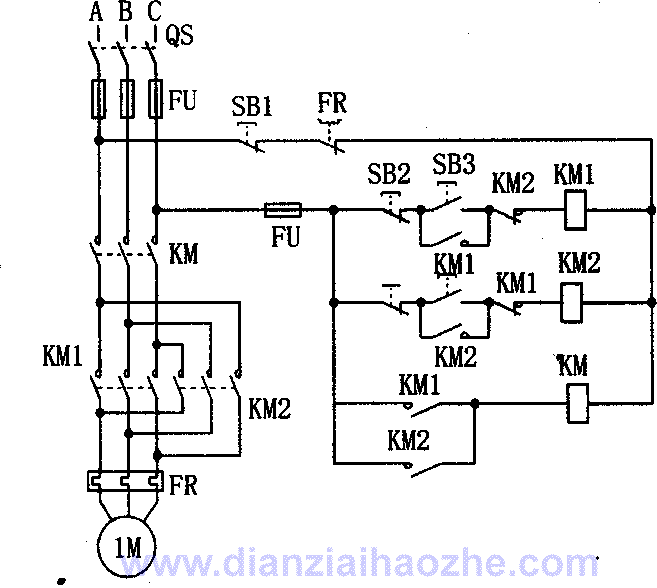 三相电动机正反转控制电路