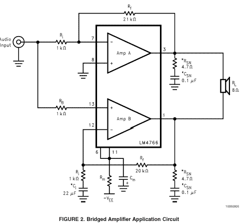 LM4766集成电路BTL接法