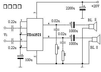 TDA1521单电源应用电路