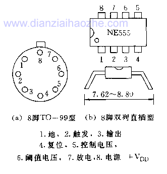 555时基集成电路封装外形