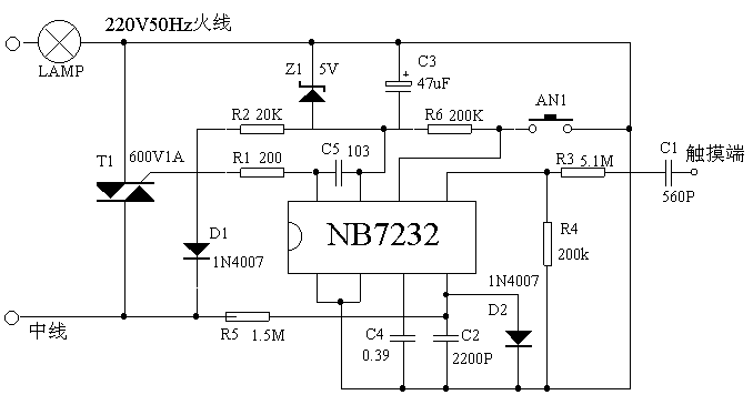 NB7232调光应用电路