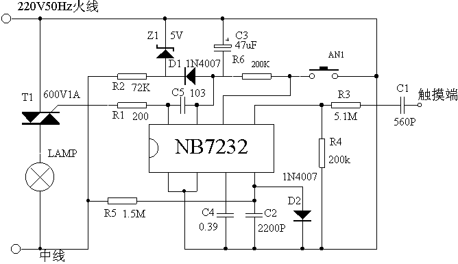 NB7232调光应用电路