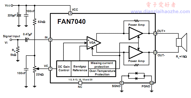 点击放大FAN7040应用电路图
