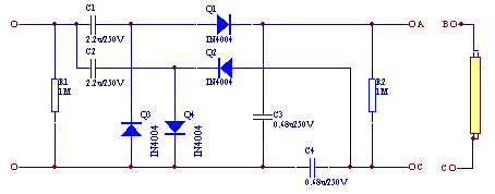 倍压整流式日光灯驱动电路