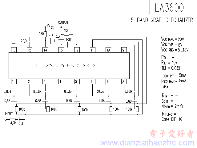 LA3600音频功放IC电路图