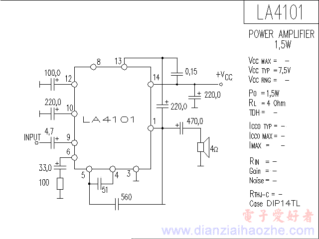 LA4101音频功放IC电路图