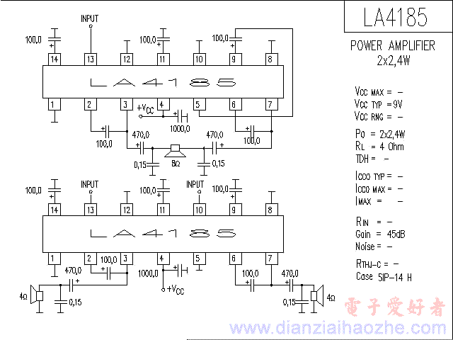 LA4185音频功放IC电路图