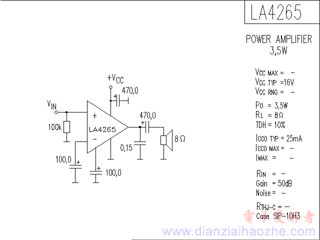 LA4265音频功放IC电路图