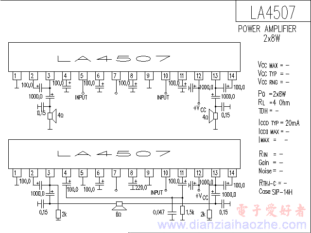 LA4507音频功放IC电路图