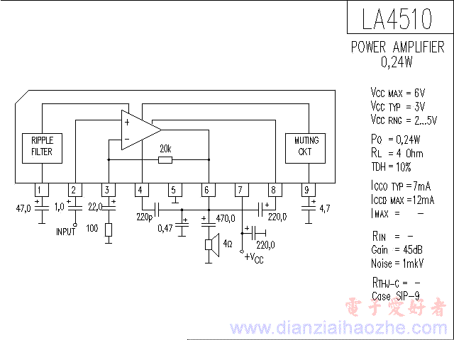 LA4510音频功放IC电路图