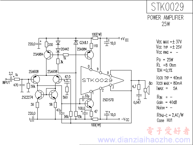 STK0029音频功放IC电路图