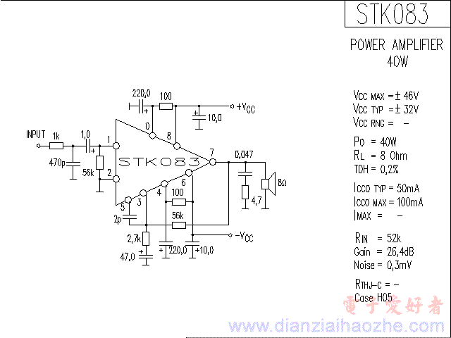 STK083音频功放IC电路图