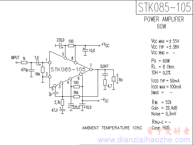 STK085-105音频功放IC电路图