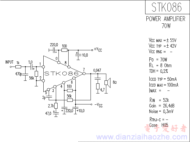 STK086音频功放IC电路图