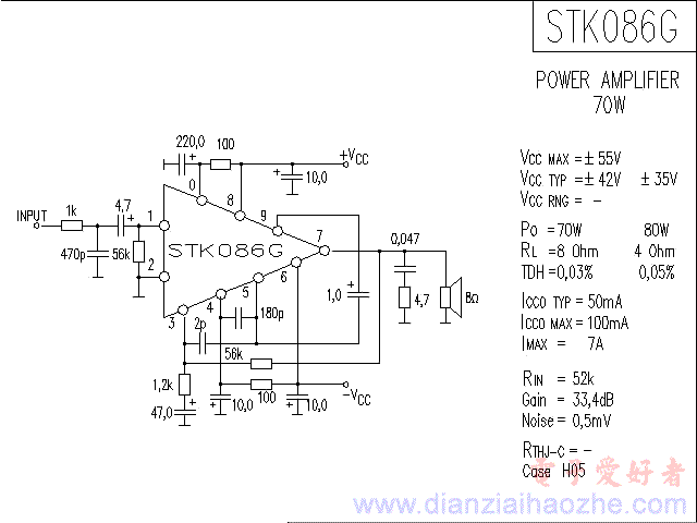 STK086G音频功放IC电路图