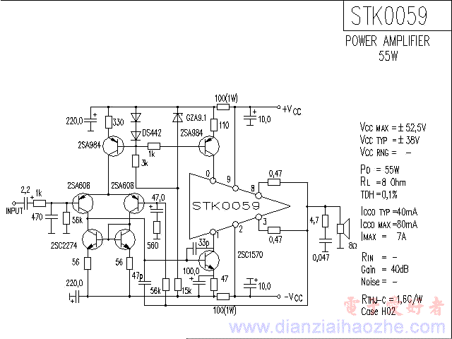 STK0059音频功放IC电路图