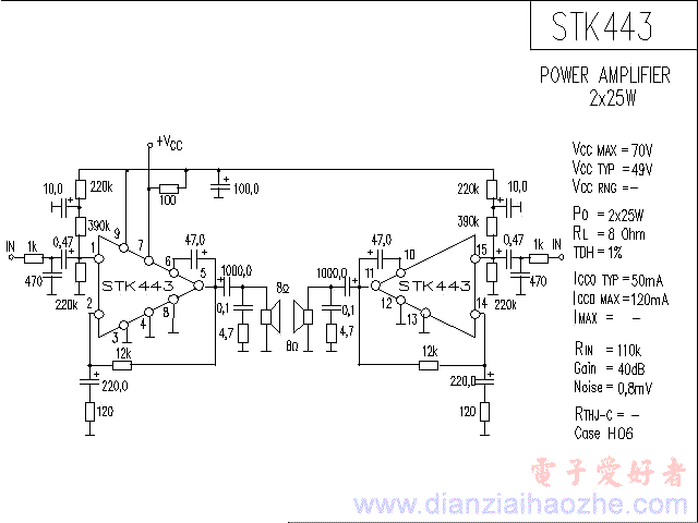 stk4142功放电路图图片