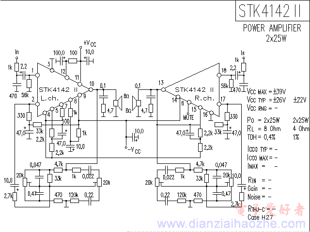 stk4142功放电路图图片