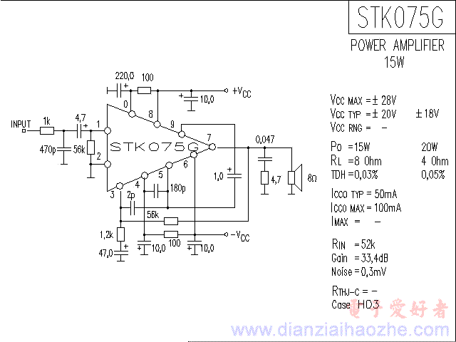 STK075G音频功放IC电路图