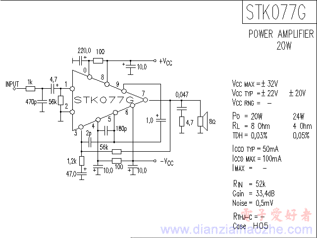 STK077G音频功放IC电路图