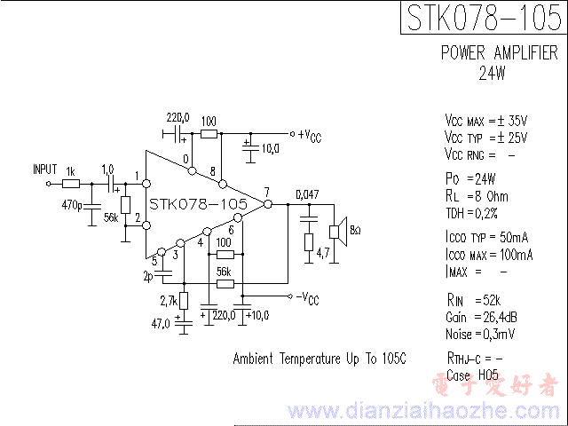 STK078-105音频功放IC电路图