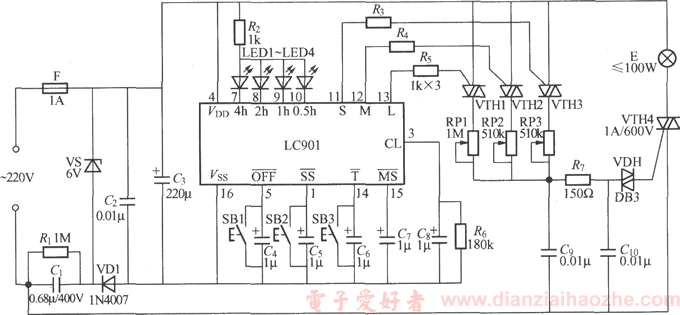 LC901四档调光定时控制器