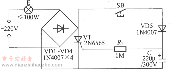 简单延时灯(220V全波)