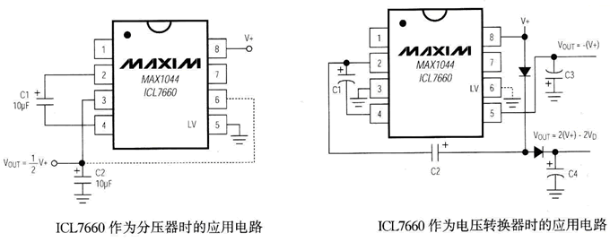 ICL7660高效率直流电源转换器