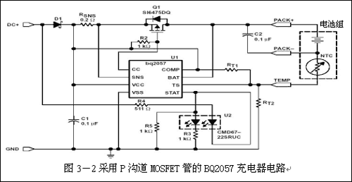 先进的锂电池线性充电管理芯片BQ2057及其应用