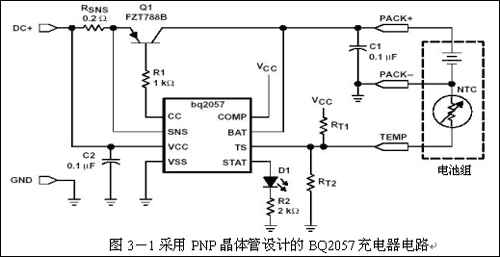 先进的锂电池线性充电管理芯片BQ2057及其应用