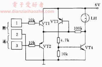 四只晶体管构成的触摸开关