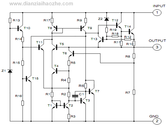 7809稳压器内部电路示意图