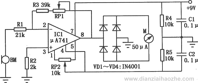 μA741运放做的环境噪声监测仪